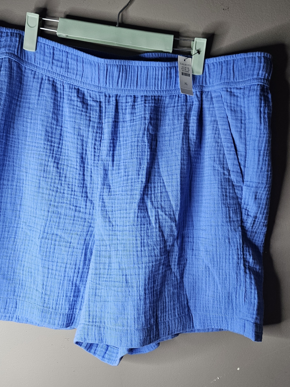 Talbots NWT Women's Blue Casual Gauze Shorts Waist 18.5" Size XL